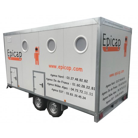 Unité de décontamination mobile EPIROLL 5 Compartiments 2 douches 2 essieux