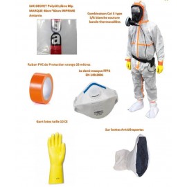 Kit individuel d'intervention Amiante combi type 5 et 6 thermocollée